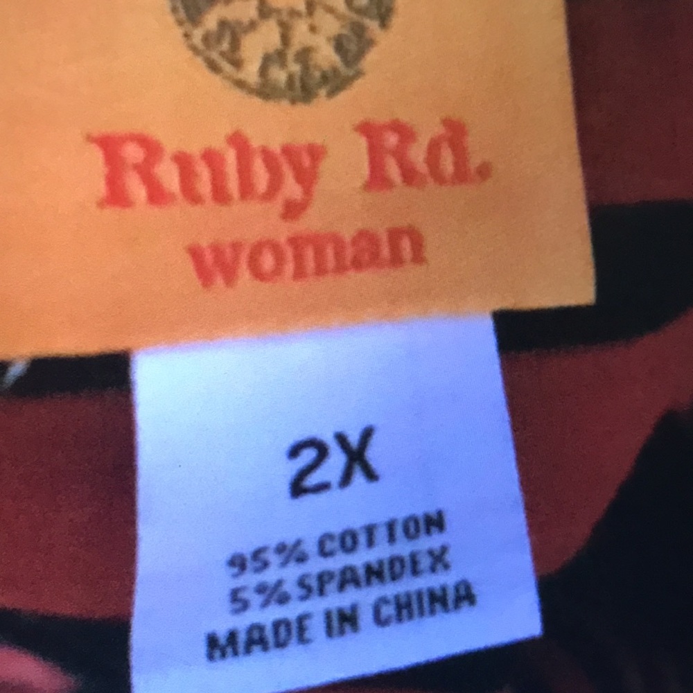 RUBY RD. NWT RUST ORANGE AND BLACK TOP SIZE 2X - Picture 4 of 5